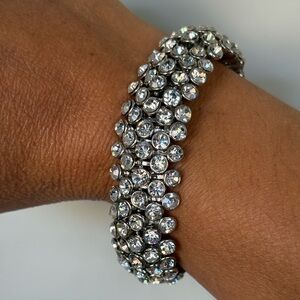 Vintage Bling shiny Elegant stretchy Crystal Bracelet Costume Jewelry